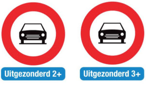 verkeersbord voor carpoolstroken